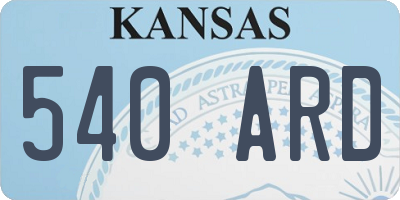 KS license plate 540ARD