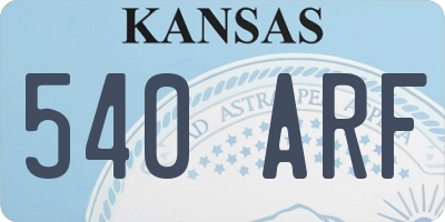 KS license plate 540ARF