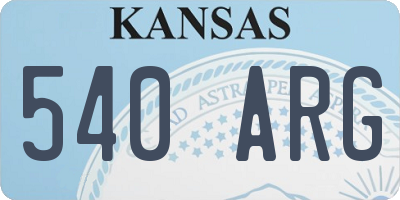 KS license plate 540ARG