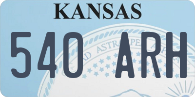 KS license plate 540ARH