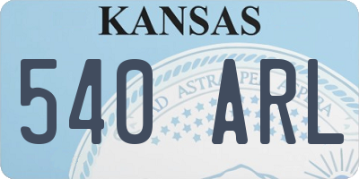 KS license plate 540ARL