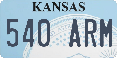 KS license plate 540ARM