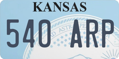 KS license plate 540ARP