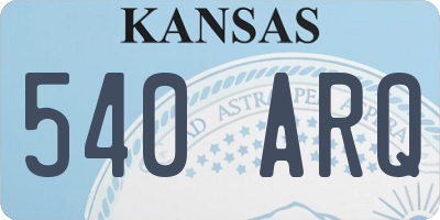 KS license plate 540ARQ