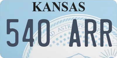 KS license plate 540ARR
