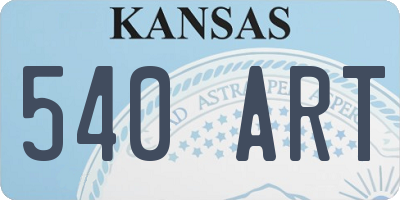 KS license plate 540ART