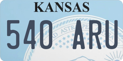 KS license plate 540ARU