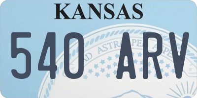KS license plate 540ARV