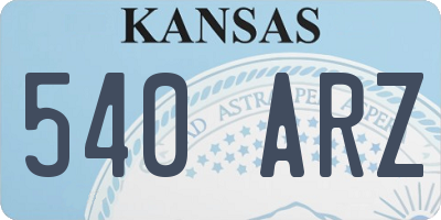 KS license plate 540ARZ