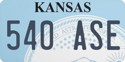 KS license plate 540ASE