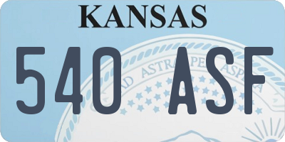 KS license plate 540ASF