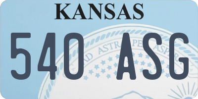 KS license plate 540ASG