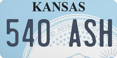 KS license plate 540ASH
