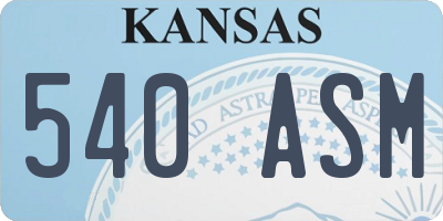 KS license plate 540ASM