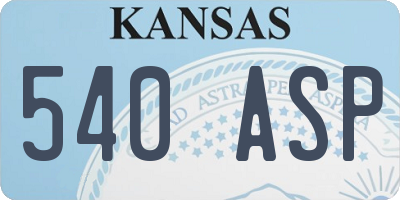 KS license plate 540ASP