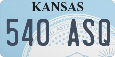 KS license plate 540ASQ