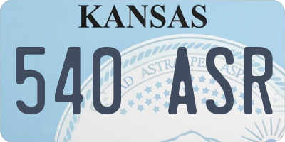 KS license plate 540ASR