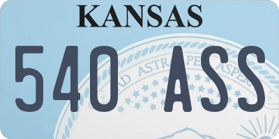 KS license plate 540ASS