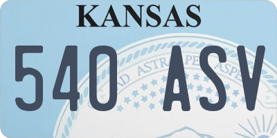 KS license plate 540ASV
