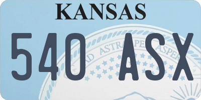 KS license plate 540ASX
