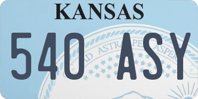 KS license plate 540ASY