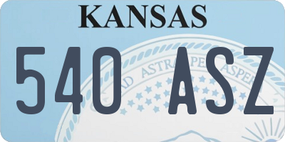 KS license plate 540ASZ