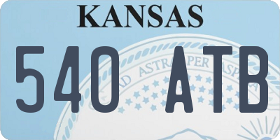 KS license plate 540ATB