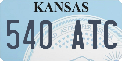 KS license plate 540ATC