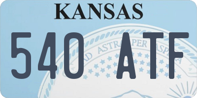 KS license plate 540ATF