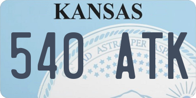 KS license plate 540ATK