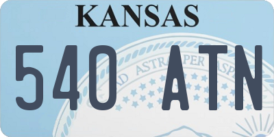 KS license plate 540ATN