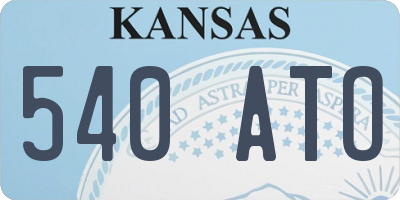 KS license plate 540ATO