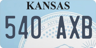 KS license plate 540AXB