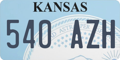 KS license plate 540AZH