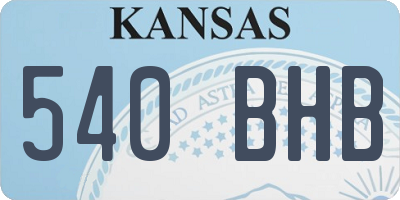KS license plate 540BHB