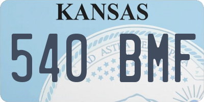 KS license plate 540BMF