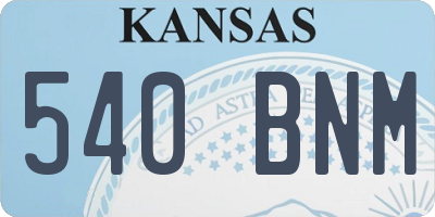 KS license plate 540BNM