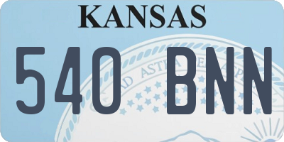 KS license plate 540BNN