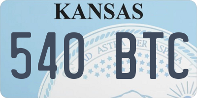 KS license plate 540BTC