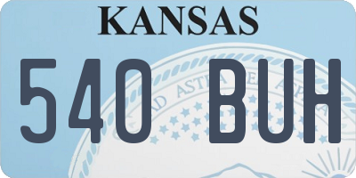 KS license plate 540BUH