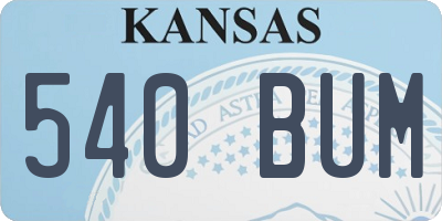 KS license plate 540BUM