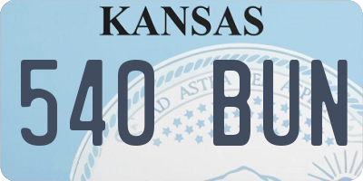 KS license plate 540BUN