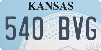 KS license plate 540BVG