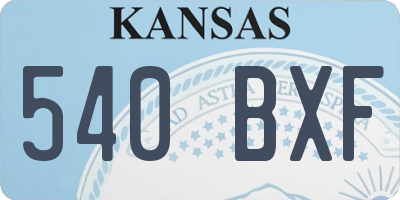 KS license plate 540BXF