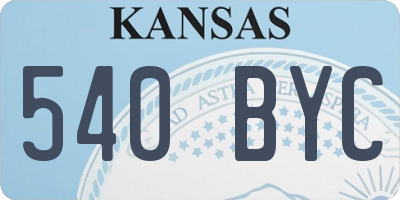 KS license plate 540BYC