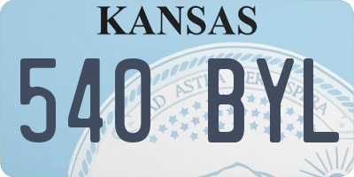 KS license plate 540BYL