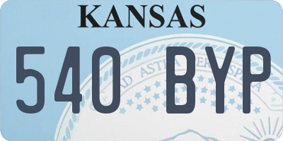 KS license plate 540BYP