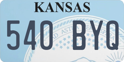 KS license plate 540BYQ