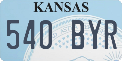 KS license plate 540BYR