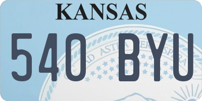 KS license plate 540BYU